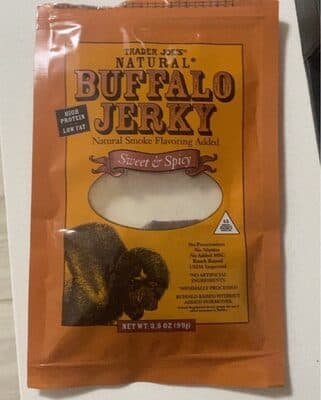 TRADER JOE'S, BUFFALO JERKY, SWEET & SPICY