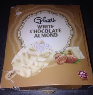 WHITE CHOCO ALMOND FROZEN DAIRY DESSERT BARS, WHITE CHOCO ALMOND
