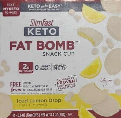 ICED LEMON DROP FLAVORED KETO FAT BOMB SNACK CUPS, ICED LEMON DROP