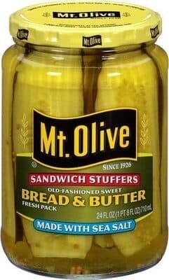 MT. OLIVE, BREAD & BUTTER SANDWICH STUFFERS PICKLE, SEA SALT