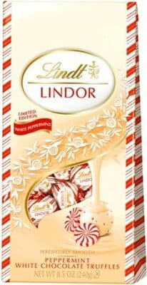 LINDT, LINDOR, PEPPERMINT WHITE CHOCOLATE TRUFFLES