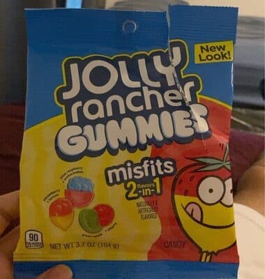 MISFITS STRAWBERRY + LEMON, BLUE RASPBERRY + WATERMELON, GREEN APPLE + CHERRY FLAVORED GUMMIES CANDY, MISFITS