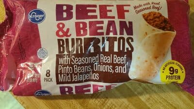 BEEF & BEAN BURRITOS WITH SEASONED REAL GROUND BEEF, PINTO BEANS, ONIONS, AND MILD JALAPENOS, BEEF & BEAN