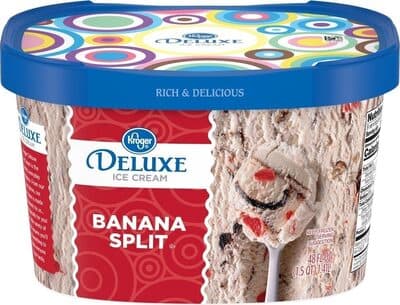 KROGER, DELUXE ICE CREAM, BANANA SPLIT