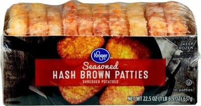 KROGER, SEASONED HASH BROWN PATTIES SHREDDED POTATOES