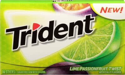 TRIDENT GUM PASSION FRUIT SUGAR FREE1X14 PC
