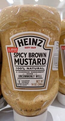 100% NATURAL SPICY BROWN MUSTARD, SPICY BROWN