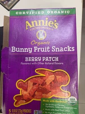 ORGANIC BERRY PATCH BUNNY FRUIT SNACKS, BERRY PATCH