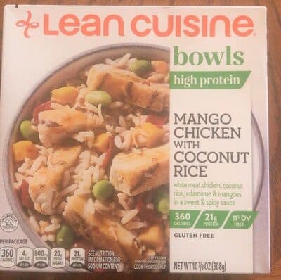 MANGO CHICKEN WITH WHITE MEAT CHICKEN, COCONUT RICE, EDAMAME & MANGOES IN A SWEET & SPICY SAUCE BOWLS, MANGO CHICKEN WITH COCONUT RICE
