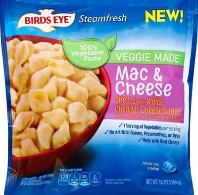 SHELLS WITH WHITE CHEDDAR CHEESE SAUCE VEGGIE MAC & CHEESE, SHELLS WITH WHITE CHEDDAR CHEESE SAUCE
