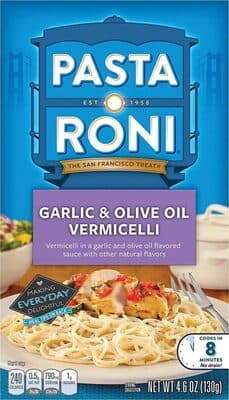 Pasta Roni Garlic & Olive Oil Vermicelli 4.6 Ounce Paper Box