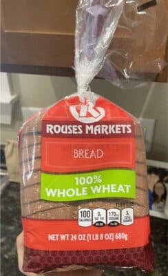 100% WHOLE WHEAT BREAD, 100% WHOLE WHEAT