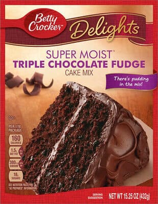 Betty Crocker Super Moist Triple Chocolate Fudge Cake Mix