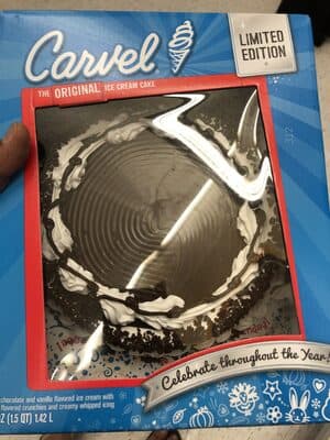 THE ORIGINAL ICE CREAM CAKE LAYERS OF CHOCOLATE AND VANILLA FLAVORED ICE CREAM WITH CHOCOLATE FLAVORED CRUNCHIES AND CREAMY WHIPPED ICING, ORIGINAL