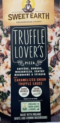 TRUFFLE LOVER'S GRUYERE, ROMANO, MOZZARELLA, EARTHY MUSHROOMS & SPINACH WITH CARAMELIZED ONION TRUFFLE SAUCE PIZZA, TRUFFLE LOVER'S