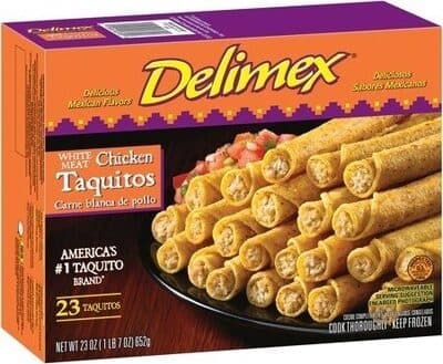 DELICIOUS MEXICAN FLAVORS WHITE MEAT CHICKEN TAQUITOS, WHITE MEAT CHICKEN