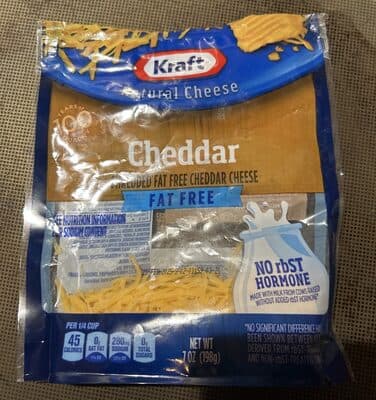 SHREDDED FAT FREE CHEDDAR CHEESE, CHEDDAR