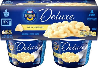 WHITE CHEDDAR EASY MICROWAVABLE MACARONI & CHEESE DINNER, WHITE CHEDDAR