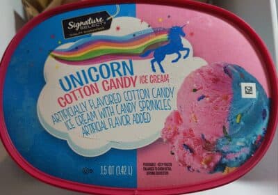 UNICORN COTTON CANDY ICE CREAM WITH CANDY SPRINKLES, UNICORN COTTON CANDY