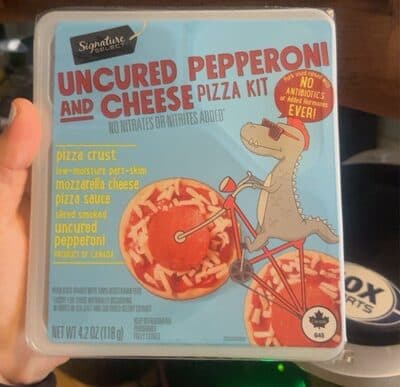 UNCURED PEPPERONI AND CHEESE PIZZA KIT - PIZZA CRUST LOW-MOISTURE PART-SKIM MOZZARELLA CHEESE PIZZA SAUCE, UNCURED PEPPERONI AND CHEESE
