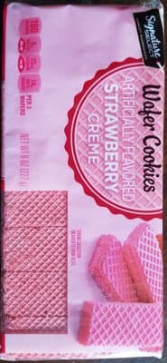 STRAWBERRY CREME FLAVORED WAFER COOKIES, STRAWBERRY CREME