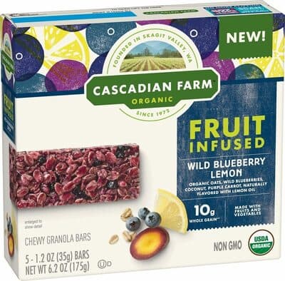 WILD BLUEBERRY LEMON FRUIT INFUSED CHEWY GRANOLA BARS, WILD BLUEBERRY LEMON
