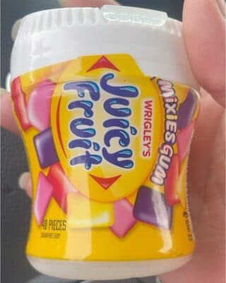 STRAWBERRY, WATERMELON, ORIGINAL, GRAPE JUICY FRUIT MIXIES SUGARFREE GUM, STRAWBERRY, WATERMELON, ORIGINAL, GRAPE