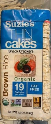 ORGANIC BROWN RICE THIN PUFFED CAKES SNACK CRACKERS