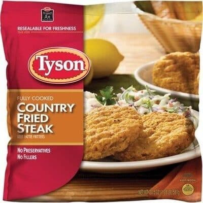 COUNTRY FRIED STEAK, BEEF PATTIE FRITTERS