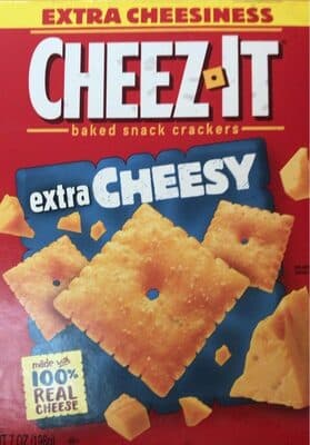 EXTRA CHEESY BAKED SNACK CRACKERS, EXTRA CHEESY