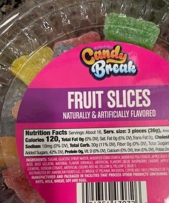 FRUIT SLICES CANDY, FRUIT SLICES