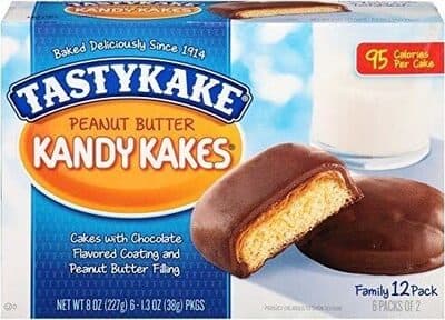CAKES WITH CHOCOLATE FLAVORED COATING AND PEANUT BUTTER FILLING