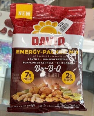 BAR-B-Q FLAVORED ENERGY-PACKED MIX OF ROASTED & SEASONED, BAR-B-Q
