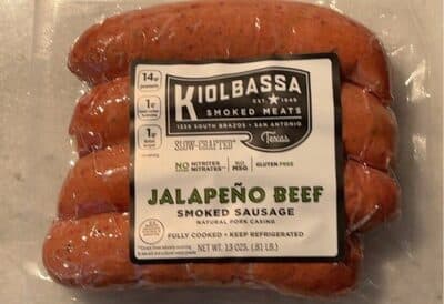 JALAPEO BEEF SMOKED SAUSAGE,  JALAPEO; BEEF