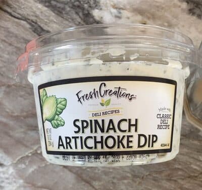 TENDER SPINACH & ARTICHOKES, SOUR CREAM, REAL MAYONNAISE, MOZZARELLA, PARMESAN & CREAM CHEESE SPINACH ARTICHOKE DIP, SPINACH ARTICHOKE