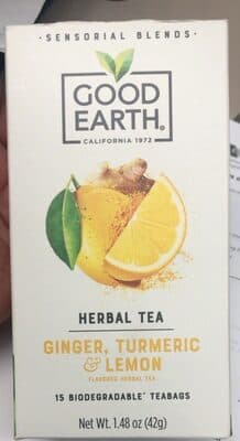 GINGER, TURMERIC & LEMON FLAVORED BIODEGRADABLE HERBAL TEA, GINGER, TURMERIC & LEMON