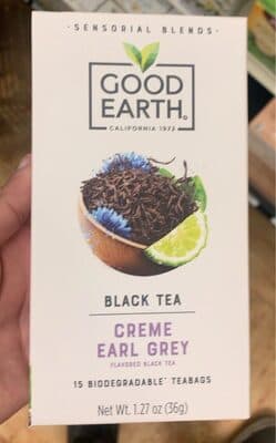 CREME EARL GREY FLAVORED BIODEGRADABLE BLACK TEABAGS, CREME EARL GREY