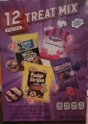 FERRERO SNACK TREAT MIX, 12 COUNT, 11.4 OZ, CHIPS DELUXE: MILK CHOCOLATE; FUNABLES: MIXED BERRY