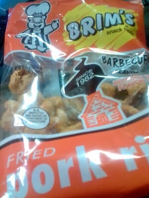 BARBECUE FLAVORED FRIED PORK RINDS, BARBECUE