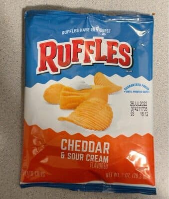 Ruffles Cheddar & Sour Cream Potato Chips 1.00 Ounce Plastic Bag