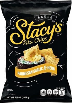 BAKED PITA CHIPS, PARMESAN GARLIC & HERB