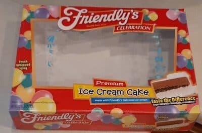 PREMIUM VANILLA AND CHOCOLATE ICE CREAM CAKE WITH CHOCOLATY CRUNCHIES, ICING AND DECORATIONS, VANILLA & CHOCOLATE