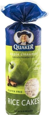 Quaker Rice Cakes Apple Cinnamon 6.53 Ounce Plastic Bag