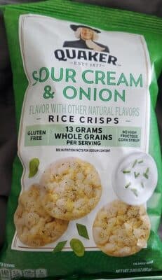 Quaker Popped Sour Cream Onion 3.03 Ounce Plastic Bag