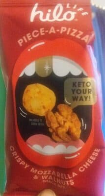 CRISPY MOZZARELLA CHEESE & WALNUTS PIECE-A-PIZZA SNACK MIX, CRISPY MOZZARELLA CHEESE & WALNUTS