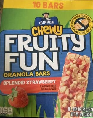 SPLENDID STRAWBERRY FRUITY FUN GRANOLA BARS, SPLENDID STRAWBERRY