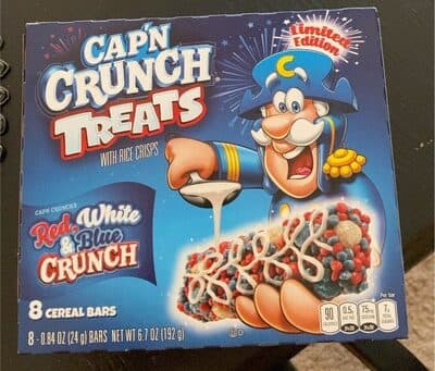 RED, WHITE & BLUE CRUNCH TREATS WITH RICES CRISPS CEREAL BARS, RED, WHITE & BLUE CRUNCH