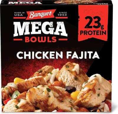 CHICKEN BREAST AND RANCHERO SAUCE LAYERED ON A BED OF RICE, TOPPED WITH A BLEND OF RED AND GREEN BELL PEPPERS, ONIONS, CORN, BLACK BEANS AND CHEESE BOWL, CHICKEN FAJITA