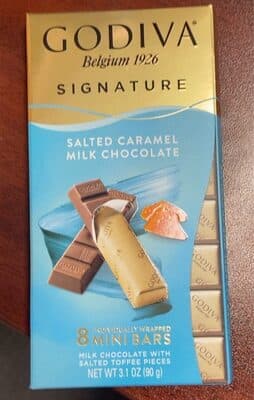 SALTED CARAMEL MILK CHOCOLATE MINI BARS, SALTED CARAMEL MILK CHOCOLATE