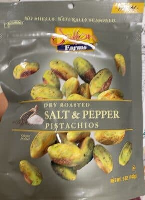 DRY ROASTED SALT & PEPPER PISTACHIOS, DRY ROASTED SALT & PEPPER